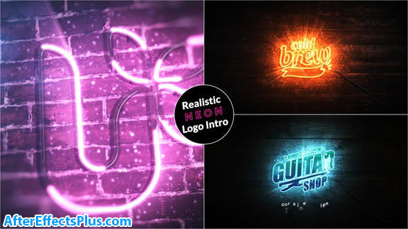 پروژه افتر افکت اینترو و نمایش لوگو با افکت نئون - Realistic Neon Logo Intro