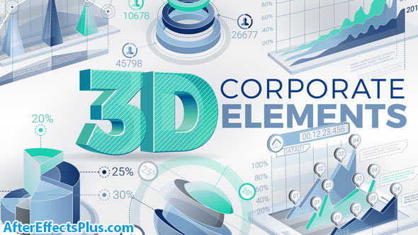 پروژه افتر افکت ابزار سه بعدی اینفوگرافیک شرکتی و بازاریابی - 3D Corporate Elements