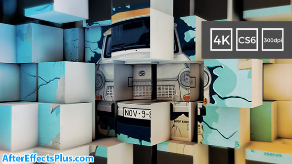 پروژه افتر افکت اسلایدشو دیوار مکعبی سه بعدی - 3D Cubes Wall Slideshow in 4K
