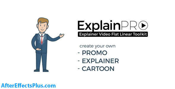 پروژه افتر افکت ابزار توضیح دهنده فلت و کارتونی - ExplainPRO Explainer Video Flat Linear Toolkit