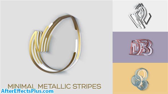 پروژه افتر افکت نمایش لوگو با نوار های فلزی - Minimal Metallic Stripes Reveals