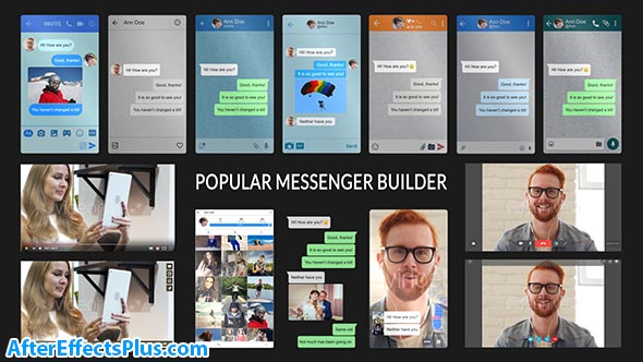 پروژه افتر افکت سازنده صفحه چت مسنجر - Popular Messenger Builder