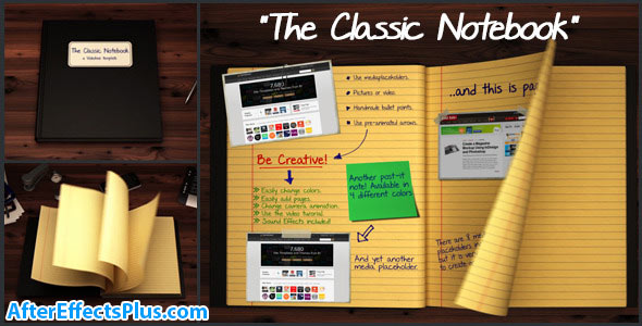 پروژه افتر افکت دفتر نوت بوک انیمیشنی - The Classic Notebook