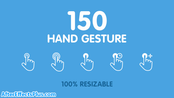 پروژه افتر افکت 150 حرکت دست متحرک - 150 Animated Hand Gestures
