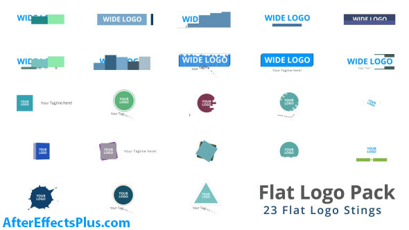 پروژه افتر افکت پکیج لوگو فلت - Flat Logo Pack