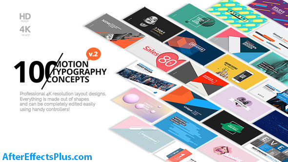 پروژه افتر افکت 100 متن تایپوگرافی موشن - 100 Motion Typography Concepts