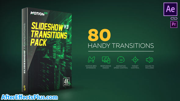 پروژه افتر افکت پکیج ترانزیشن اسلایدشو - Slideshow Transitions Pack v4