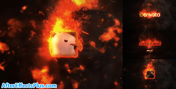 پروژه افتر افکت نمایش لوگو با افکت آتش و انفجار - Videohive Exploding Burning Logo Reveal