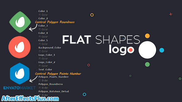 پروژه افتر افکت نمایش لوگو فلت با اشکال هندسی - Videohive Flat Shapes Logo