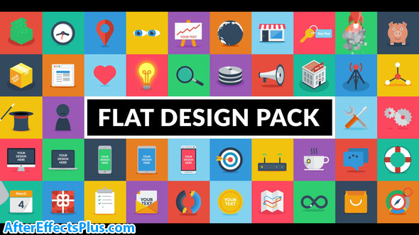 پروژه افتر افکت پکیج طراحی فلت - Videohive Flat Design Pack