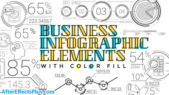 پروژه افتر افکت 30 المنت اینفوگرافیک خطی - 30 Line Infographic Elements