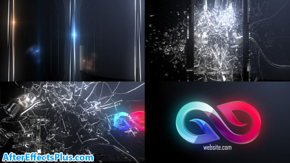 پروژه افتر افکت نمایش لوگو با شکستن شیشه - Abstract Glass Shatter Logo Opener