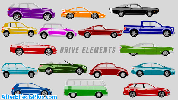 دانلود پروژه افتر افکت ماشین کارتونی متحرک - Drive Elements