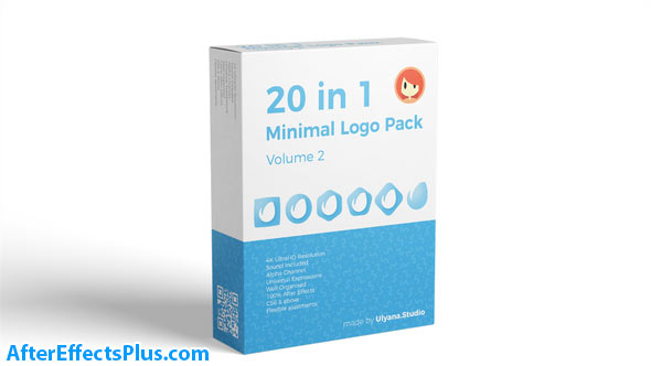 پروژه افتر افکت پکیج لوگو فلت و مینیمال - 20 in 1 Minimal Logo Pack