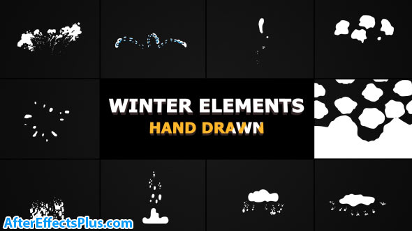 پروژه افتر افکت المنت افکت کارتونی زمستان - Videohive Flash FX WINTER Elements