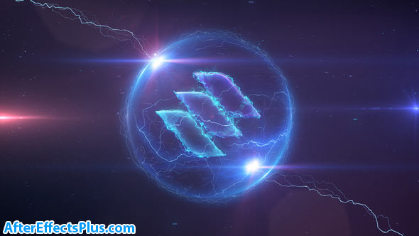 پروژه افتر افکت نمایش لوگو طوفان الکتریکی - Space Storm Logo