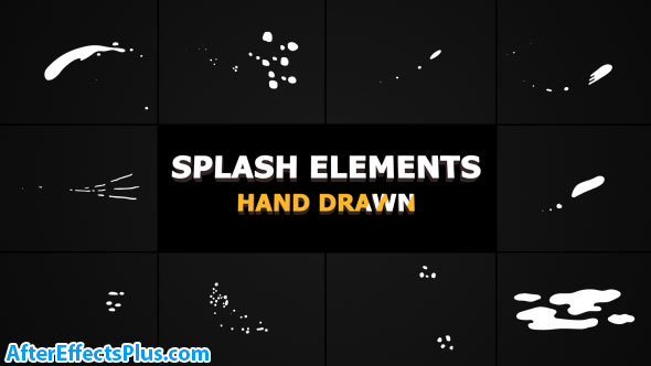 پروژه افتر افکت ابزار افکت مایع کارتونی - Videohive Splash Animated Elements