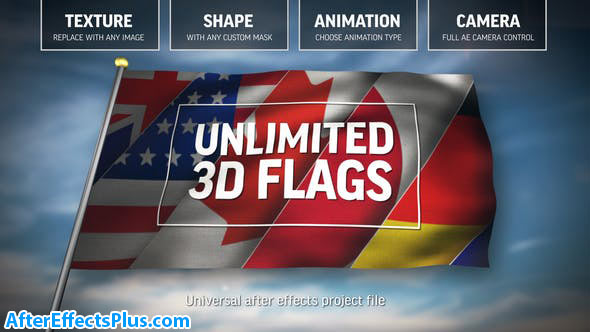 پروژه افتر افکت پرچم انیمیشنی سه بعدی