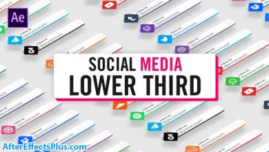 پروژه افتر افکت زیرنویس تک رنگ شبکه های اجتماعی - Unicolor Social Media Lower Thirds