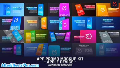 پروژه افتر افکت ابزار موکاپ موبایل آیفون برای تیزر تبلیغاتی اپلیکیشن - App Promo Mockup Toolkit - Apple Device